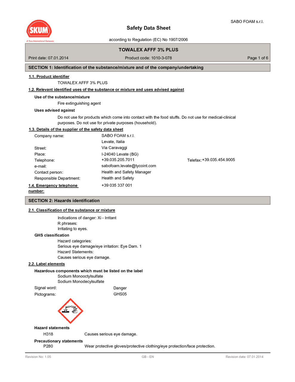 towalex-afff-3-plus-msds-download