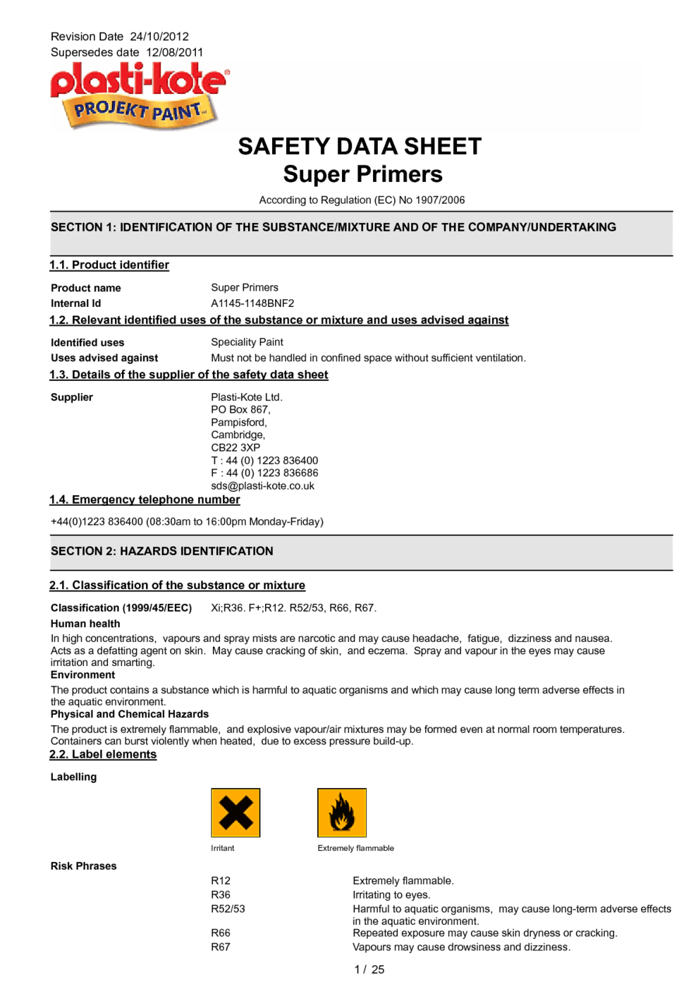 Super Primers MSDS Download