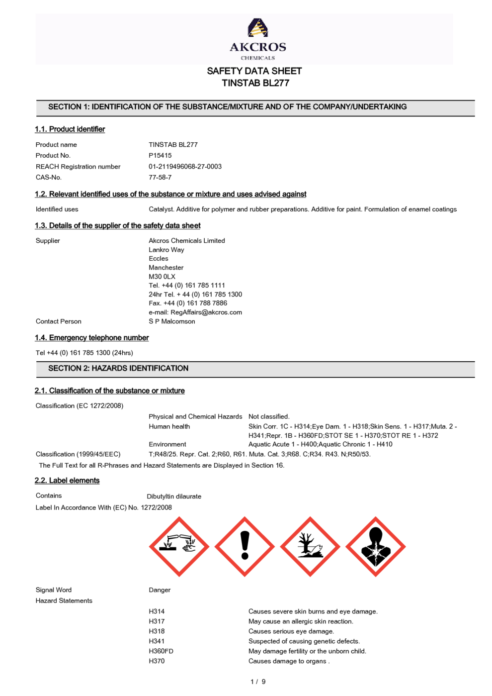 FORM A SET RET MSDS Download