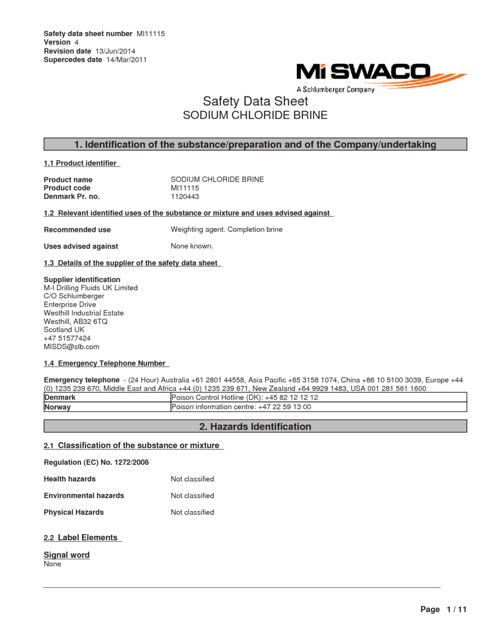 SODIUM CHLORIDE POWDER (SALT PVD or GRANUALR SALT) MSDS Download