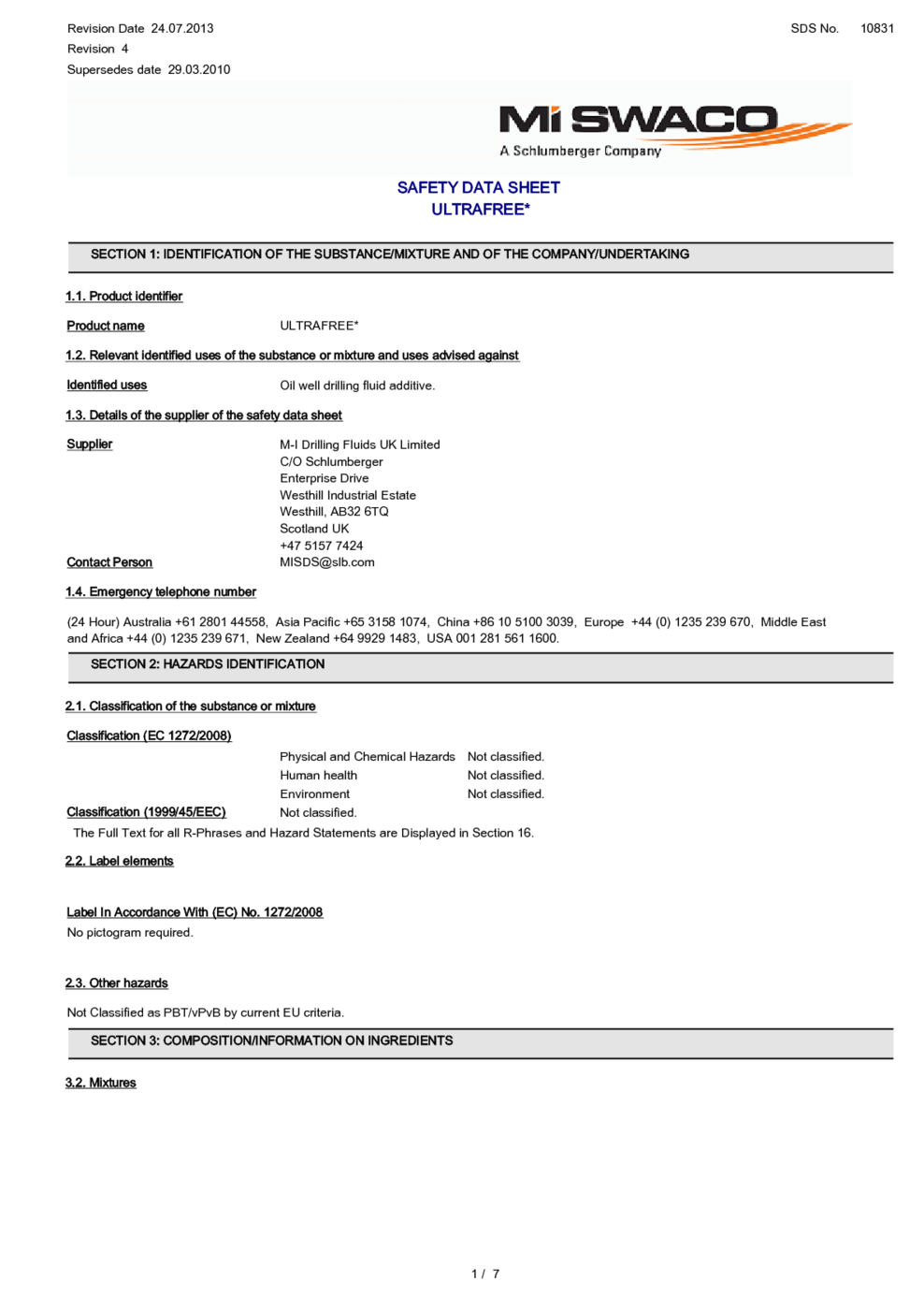 ULTRAFREE* MSDS Download