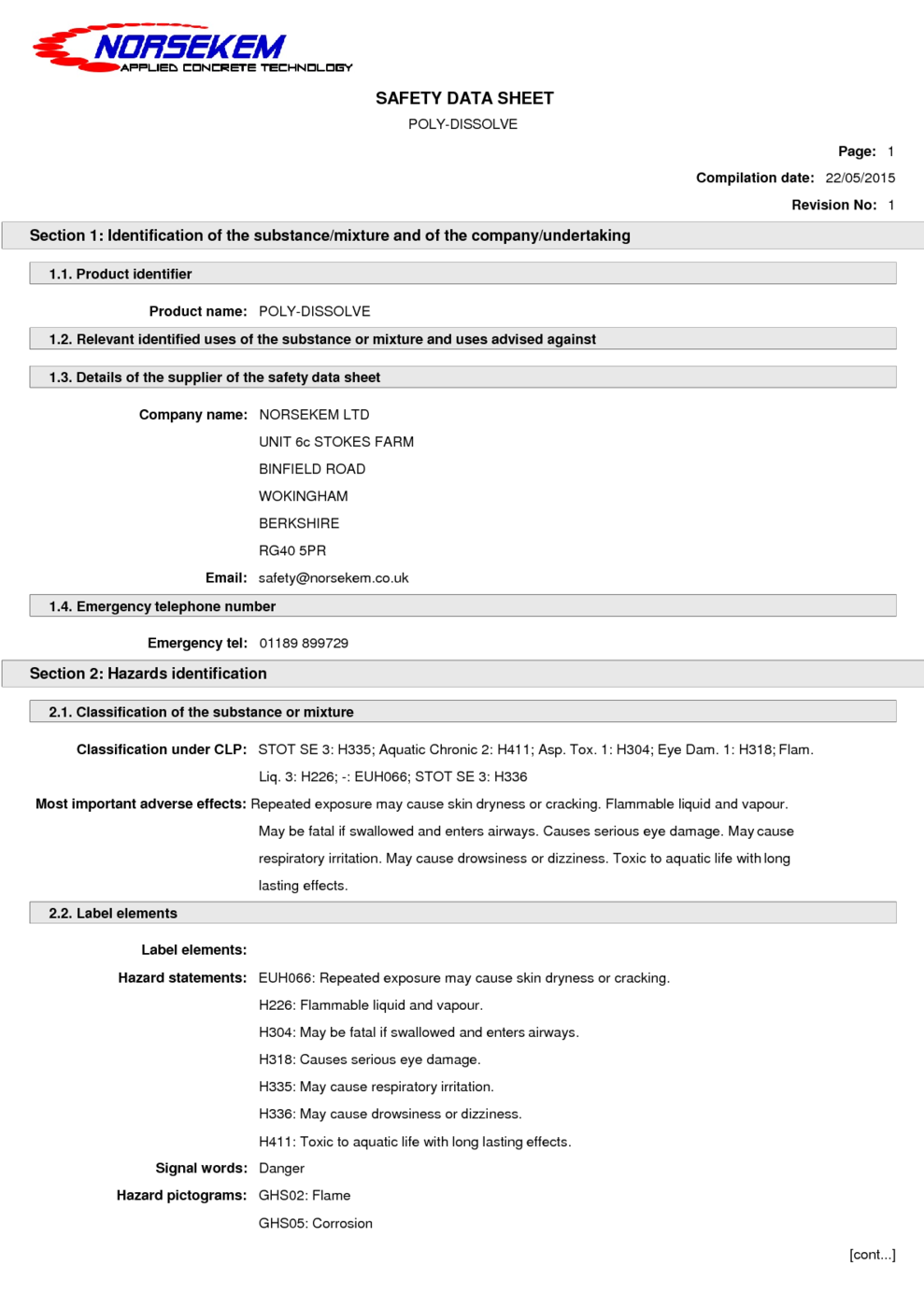 POLY-DISSOLVE MSDS Download