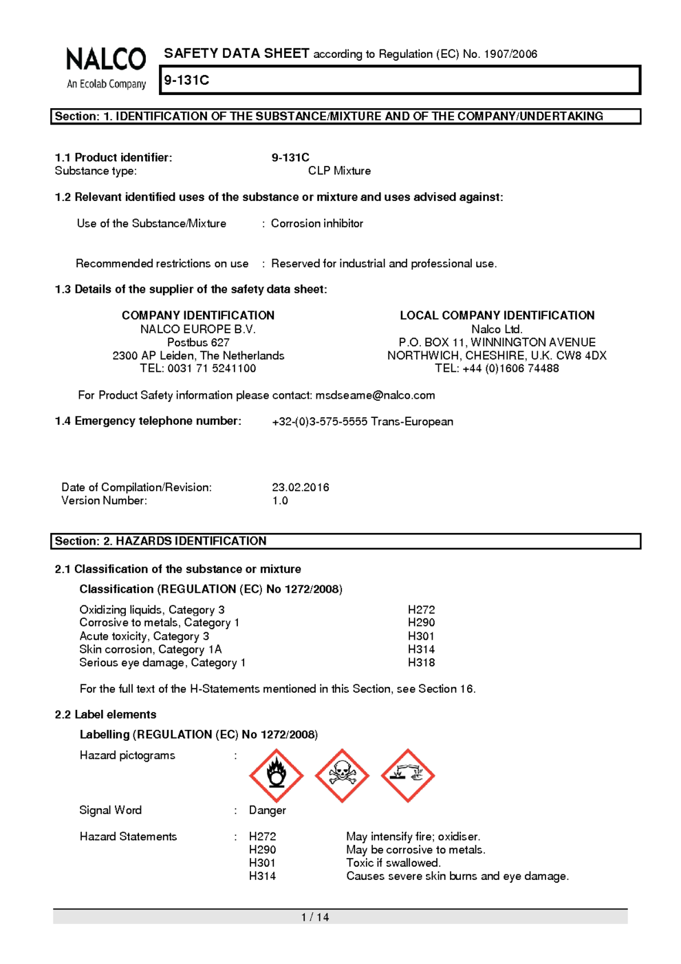 9-131C MSDS Download