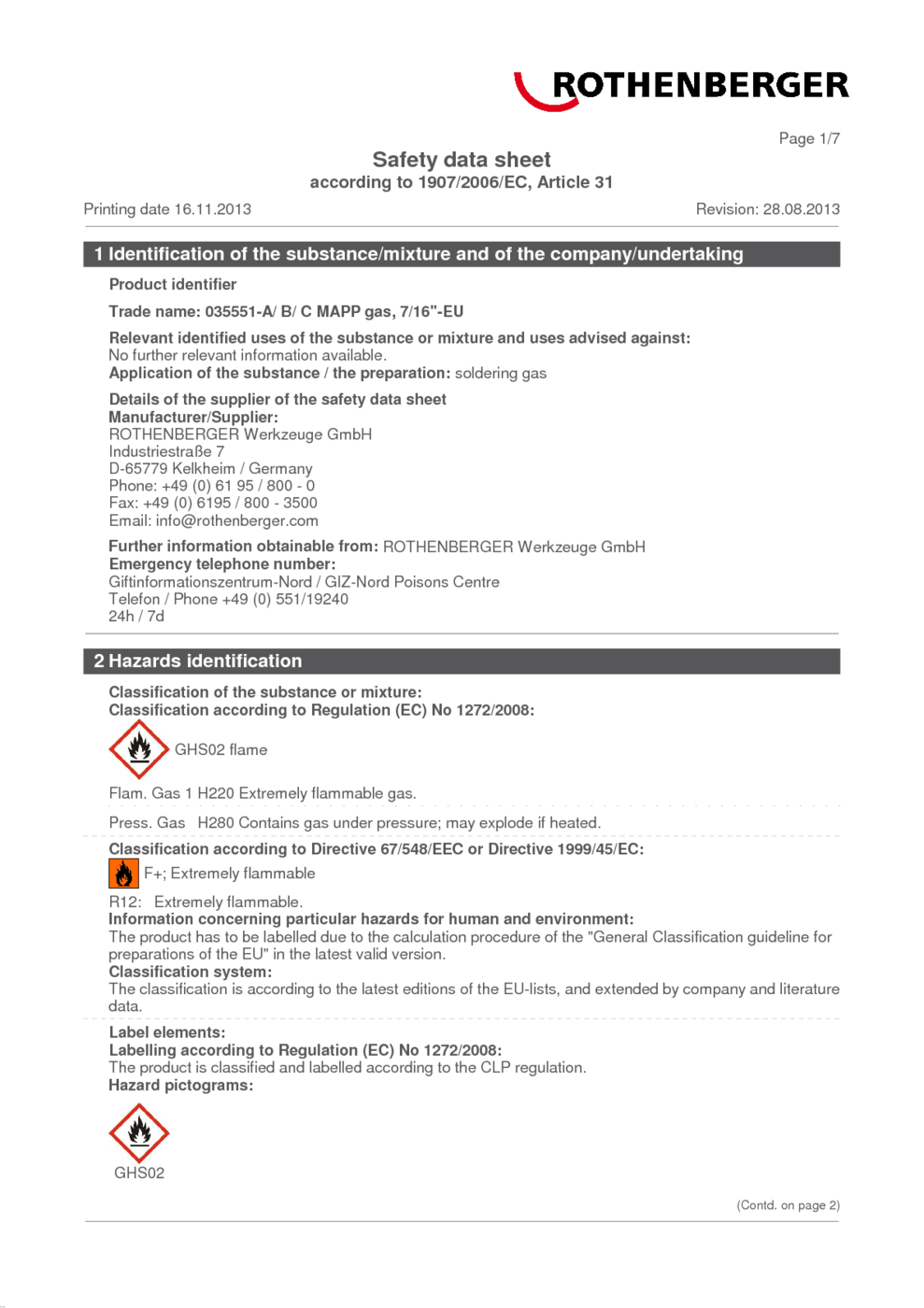 MAPP gas MSDS Download