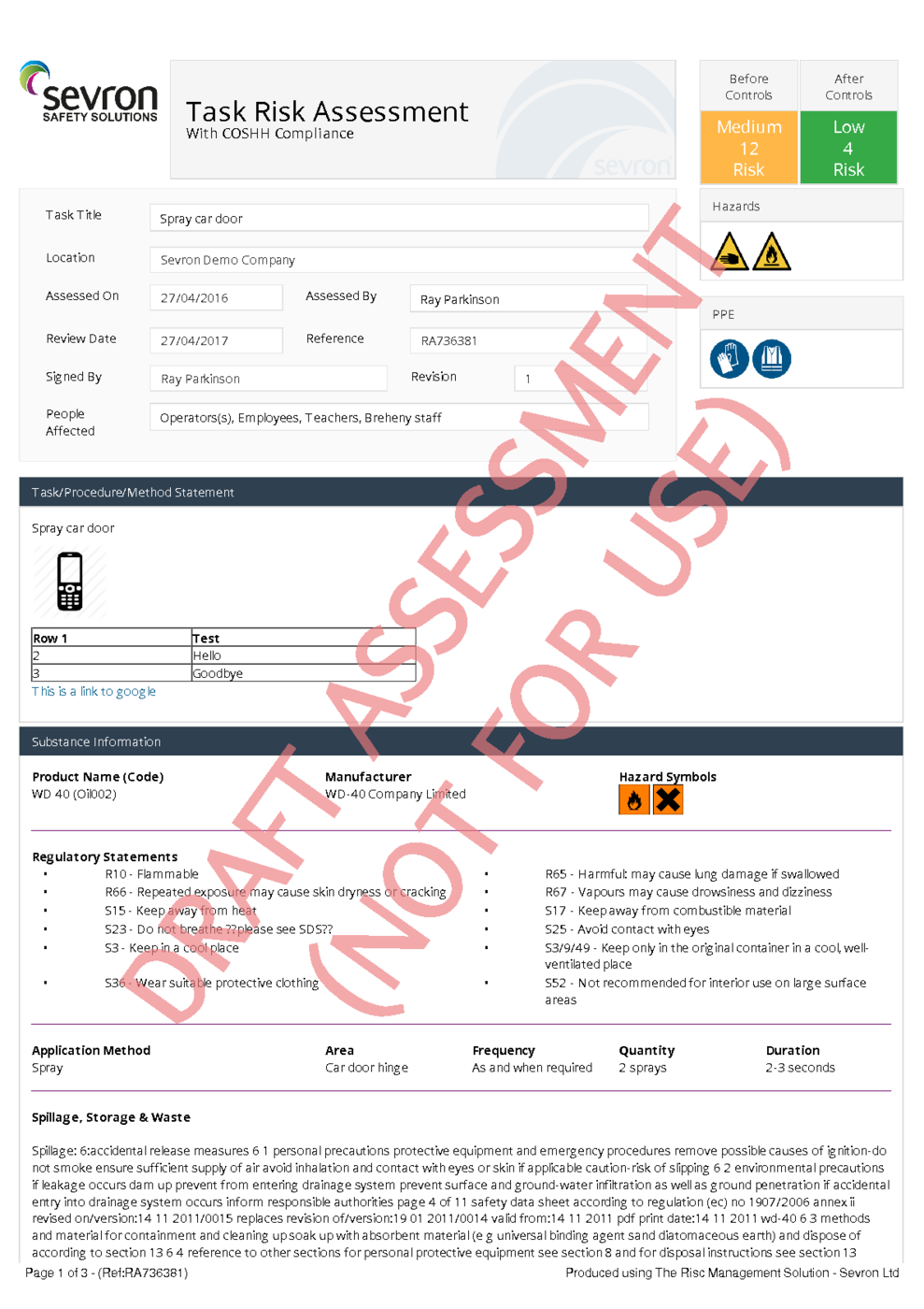 WD 40 MSDS Download