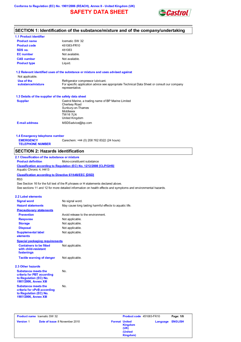 Icematic Sw 32 Msds Download