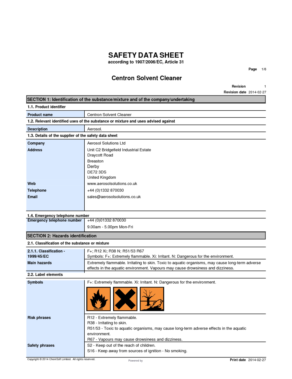 centron-solvent-cleaner-msds-download