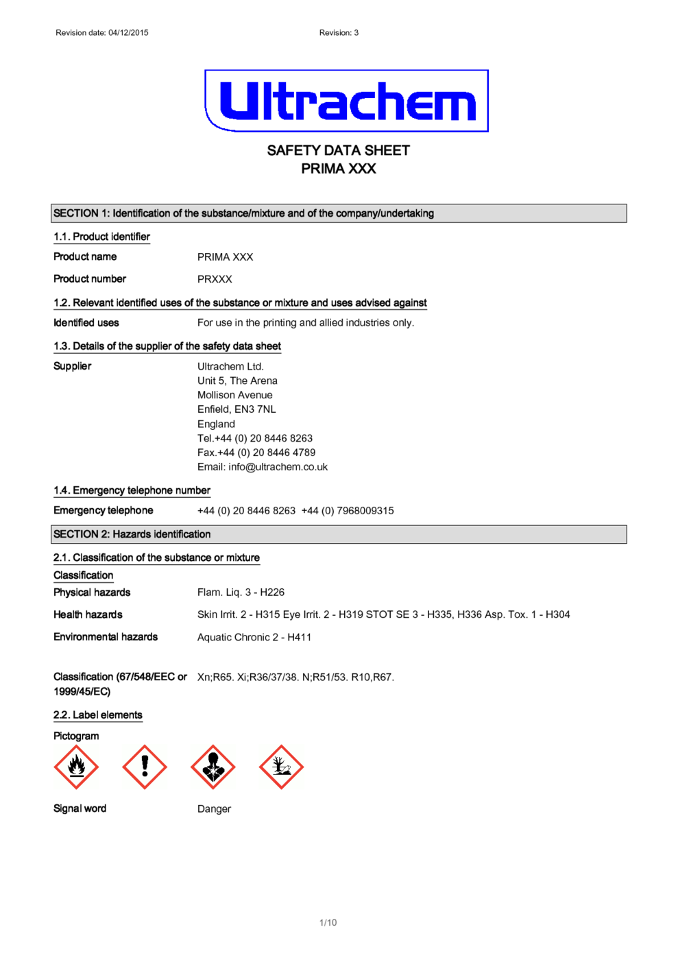 PRIMA XXX MSDS Download