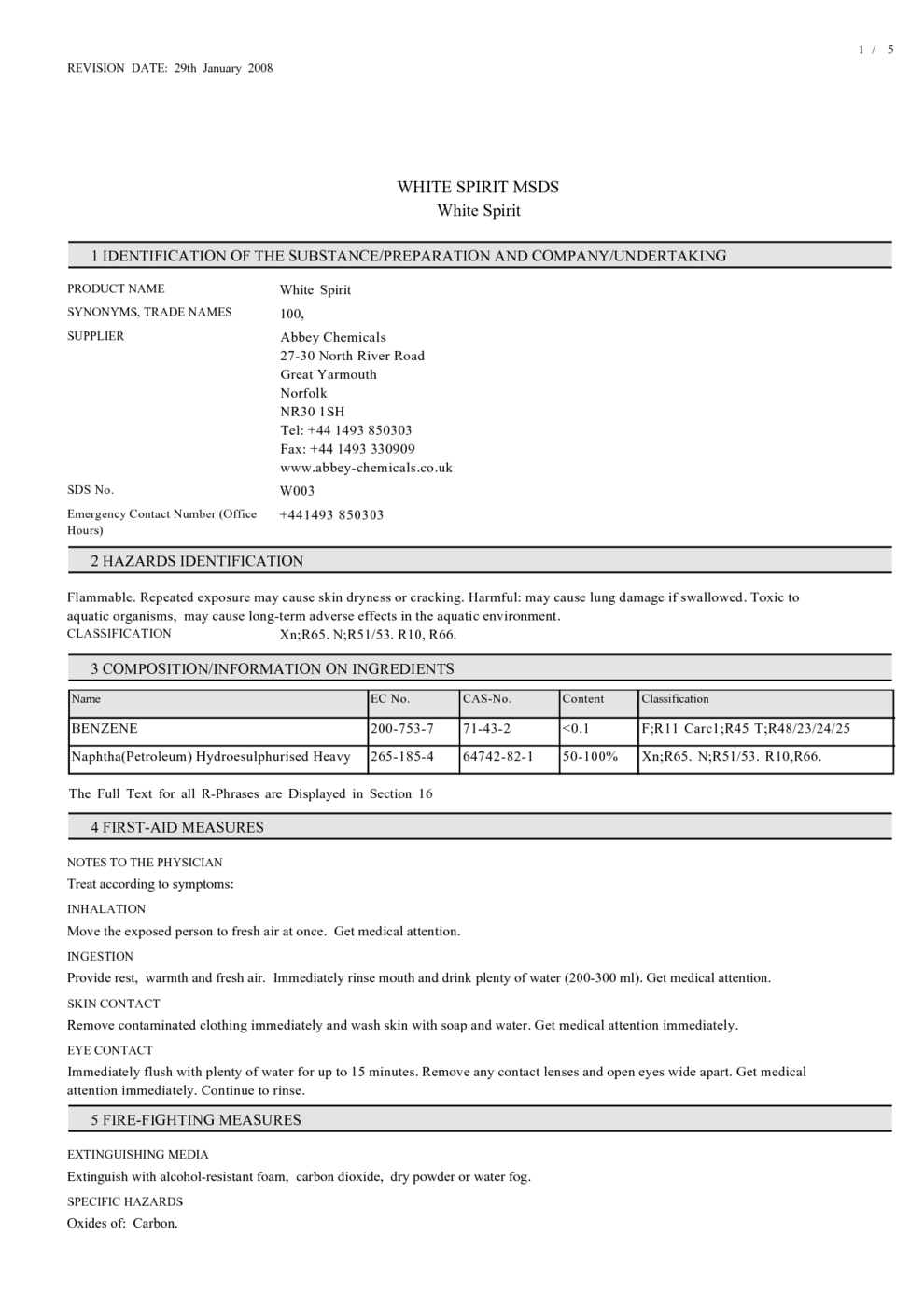 white-spirit-msds-download