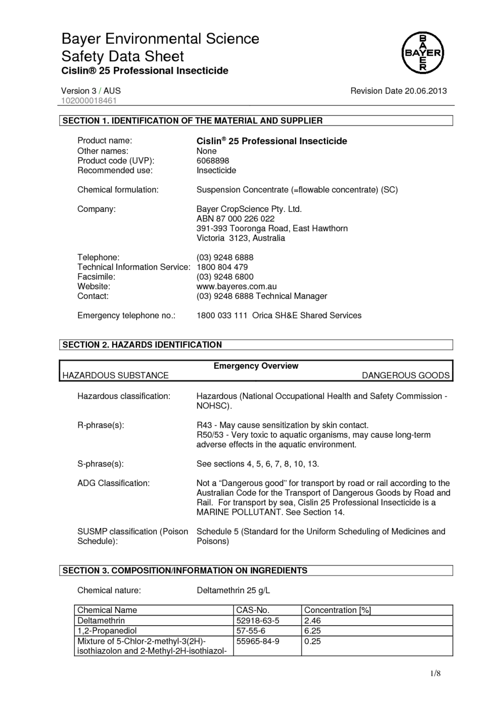 Sodium Hydroxide Safety Data Sheet