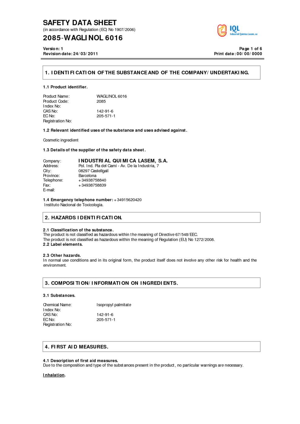 Material Safety Data Sheet CRC Industries