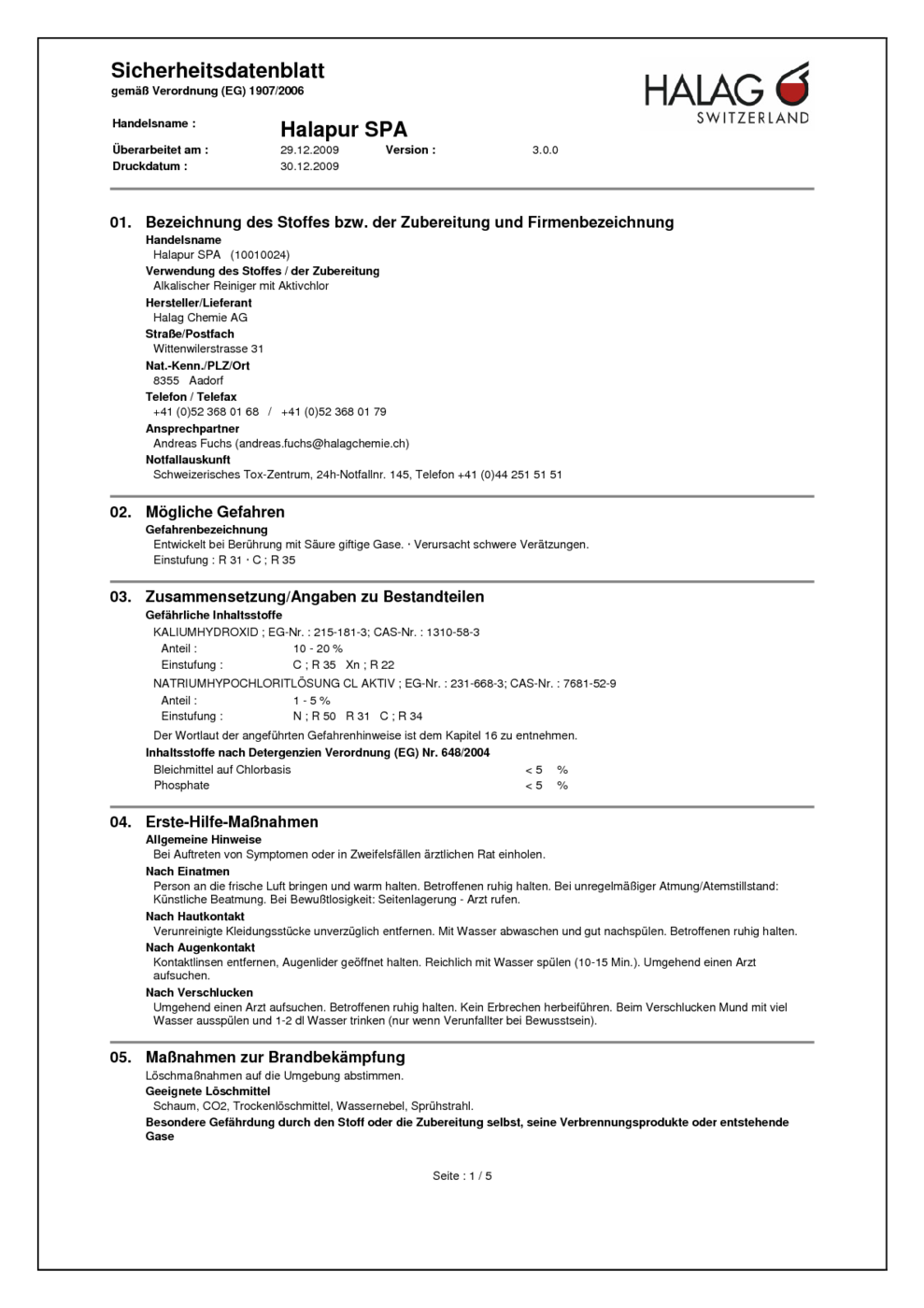 GREEN CLEAN KONZENTRAT MSDS Download